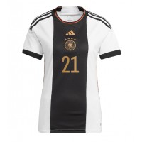 Camisa de Futebol Alemanha Ilkay Gundogan #21 Equipamento Principal Mulheres Mundo 2022 Manga Curta
